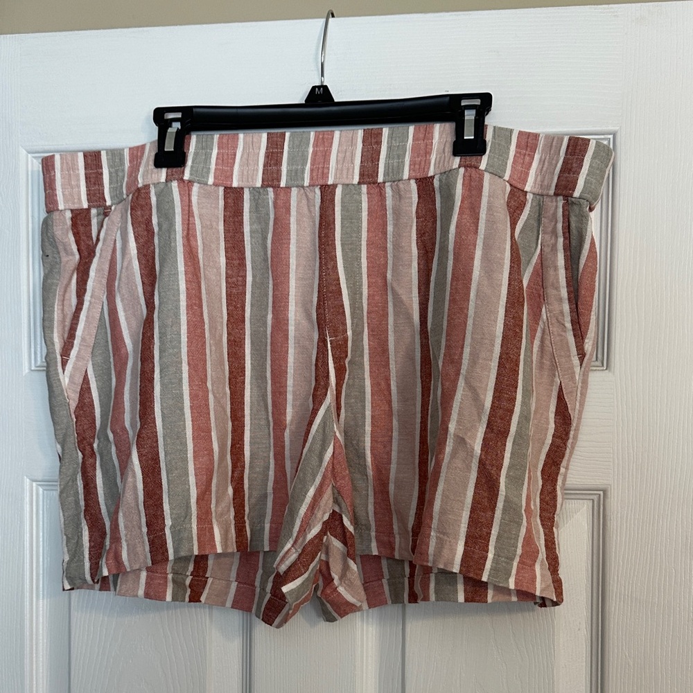 Sonoma Women's Striped Shorts - Pink, Brown, Cream